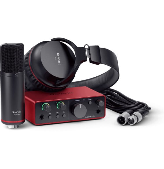 Pack d'enregistrement Focusrite Scarlett Solo Studio 4e génération : interface, micro et casque