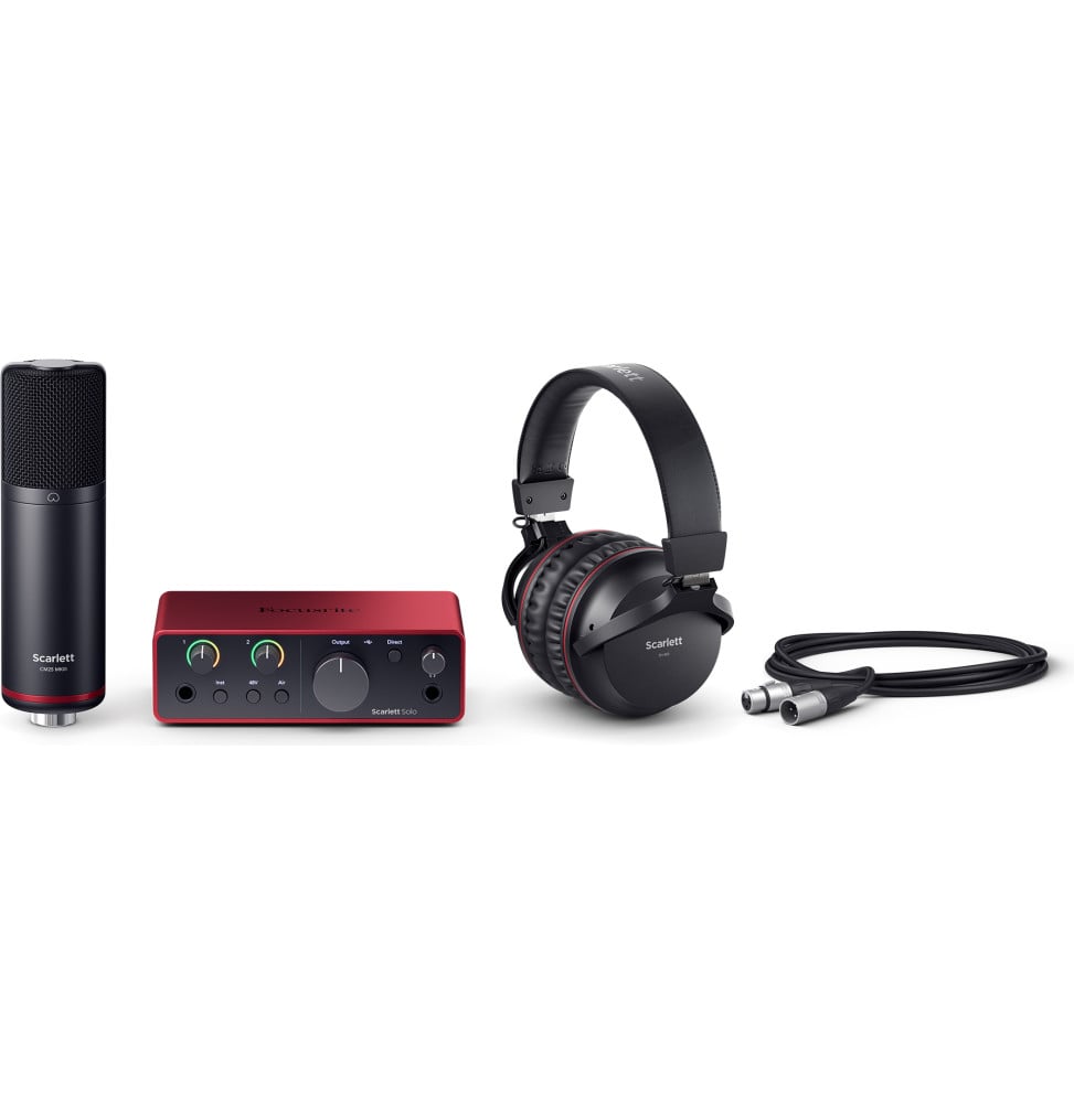 حزمة تسجيل Focusrite Scarlett Solo Studio الجيل 4: واجهة صوت وميكروفون وسماعة – صورة 2