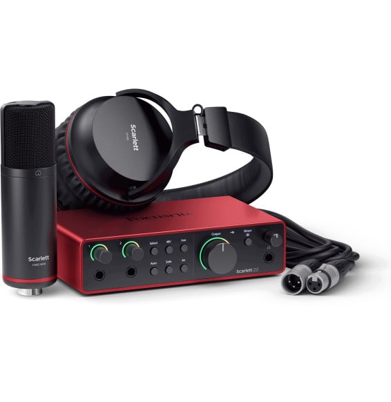 Pack d'enregistrement Focusrite Scarlett 2i2 Studio 4e génération : interface, micro et casque