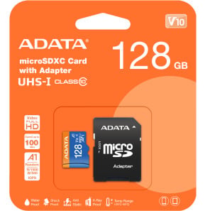 Carte microSD ADATA Premier 128 Go microSDXC UHS-I A1 V10 avec adaptateur (AUSDX128GUICL10A1-RA1) — image 7