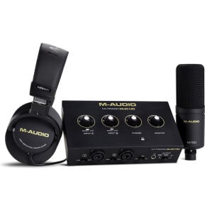 حزمة تسجيل M-Audio M-Track Duo HD Producer Pack - واجهة صوت USB-C وميكروفون M100 وسماعة رأس HDH41