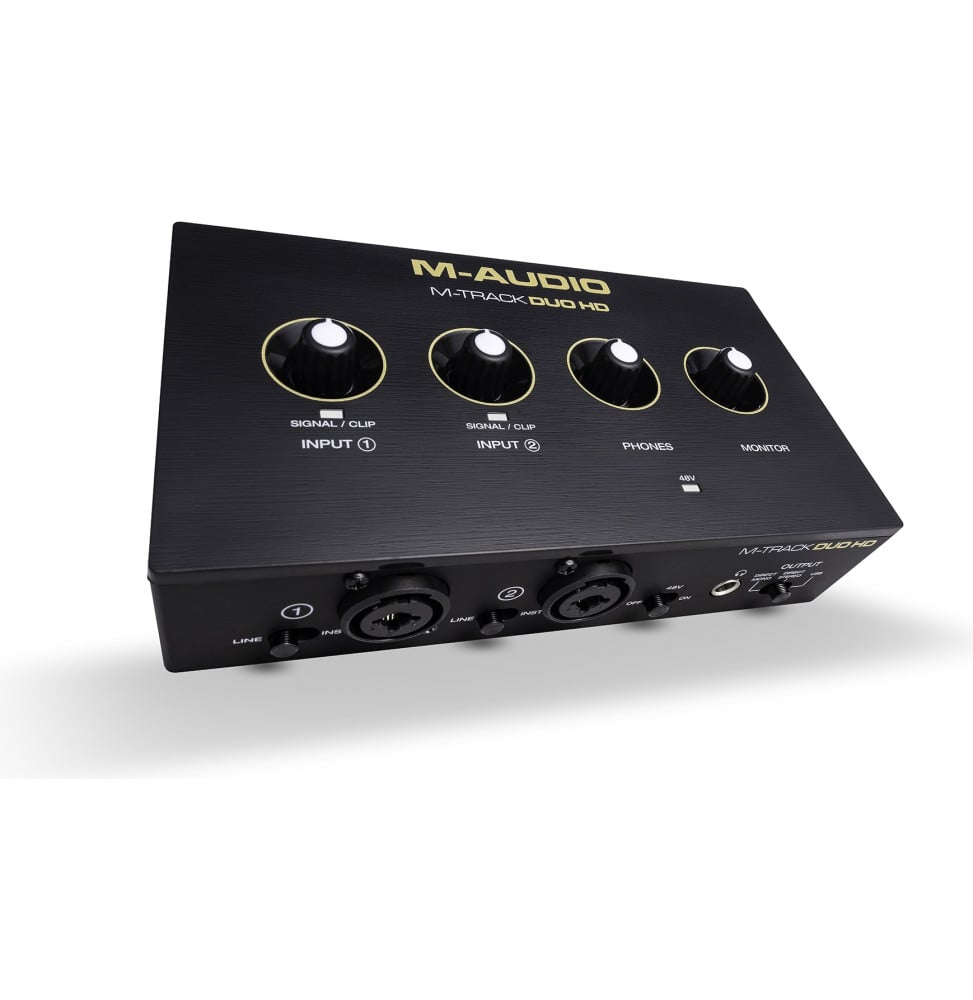 حزمة تسجيل M-Audio M-Track Duo HD Producer Pack - واجهة صوت USB-C وميكروفون M100 وسماعة رأس HDH41 – صورة 2