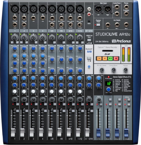 Table de mixage analogique PreSonus StudioLive AR12c, 14 voies, USB-C et Bluetooth