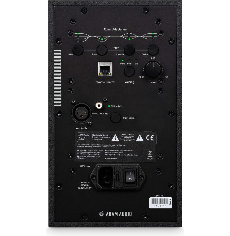 مكبر صوت استوديو ADAM Audio A4V - ووفر مقاس 4"، تويتر X-ART، DSP، يُباع بالوحدة – صورة 5