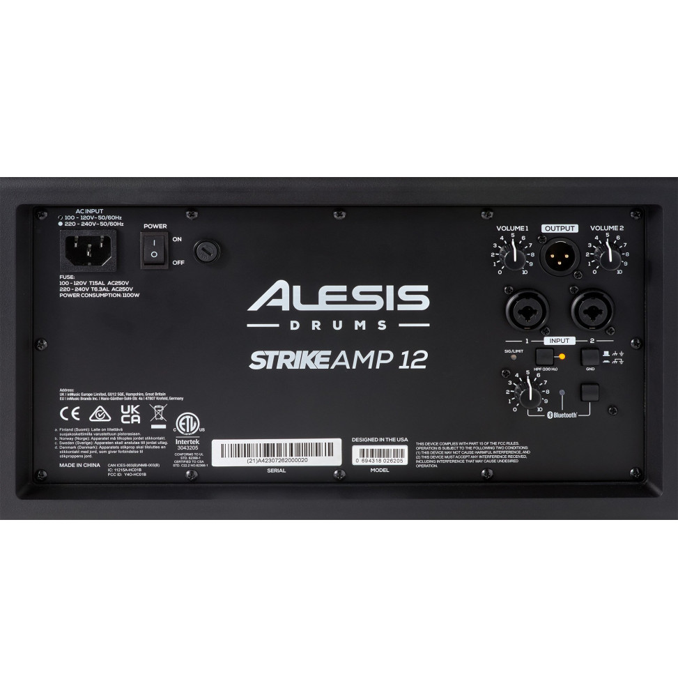 مكبر صوت نشط للدرامز الإلكتروني Alesis Strike Amp 12 MK2 - مجهار 12"، قدرة قصوى 2500 واط، Bluetooth – صورة 7