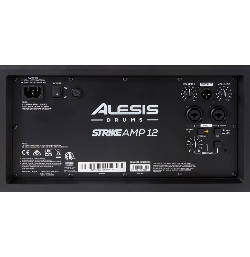 Enceinte active pour batterie électronique Alesis Strike Amp 12 MK2 - boomer 12", 2500 W crête, Bluetooth – vue 7