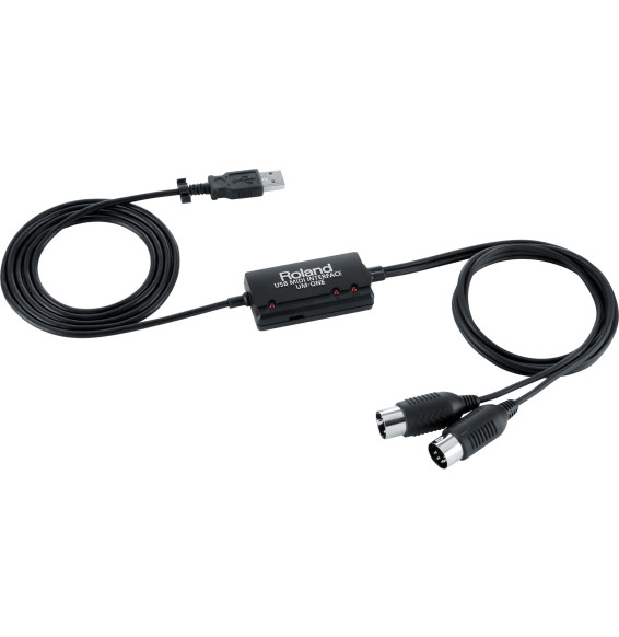 كابل واجهة MIDI عبر USB Roland UM-ONE mk2 - 1 مدخل MIDI، 1 مخرج MIDI، متوافق مع iPad