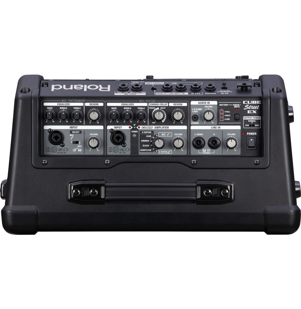 Ampli stéréo sur piles Roland CUBE Street EX - 50 W, 4 canaux micro et instruments – vue 3