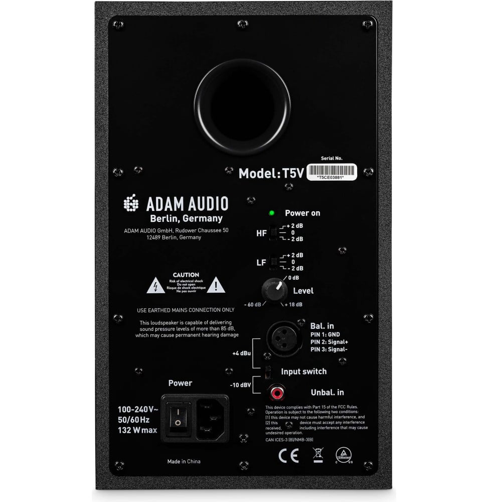 مكبر صوت استوديو ADAM Audio T5V - ووفر مقاس 5"، تويتر U-ART، 70 W، يُباع بالوحدة – صورة 5