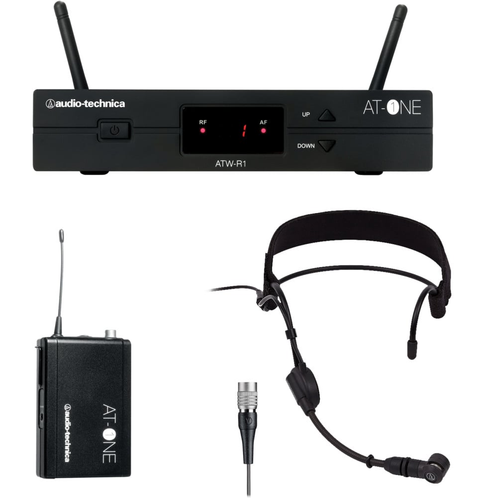 نظام لاسلكي Audio-Technica AT-One ATW-11/H - ميكروفون رأس PRO 9cW، UHF النطاق DE3 (ATW-11/HDE3)