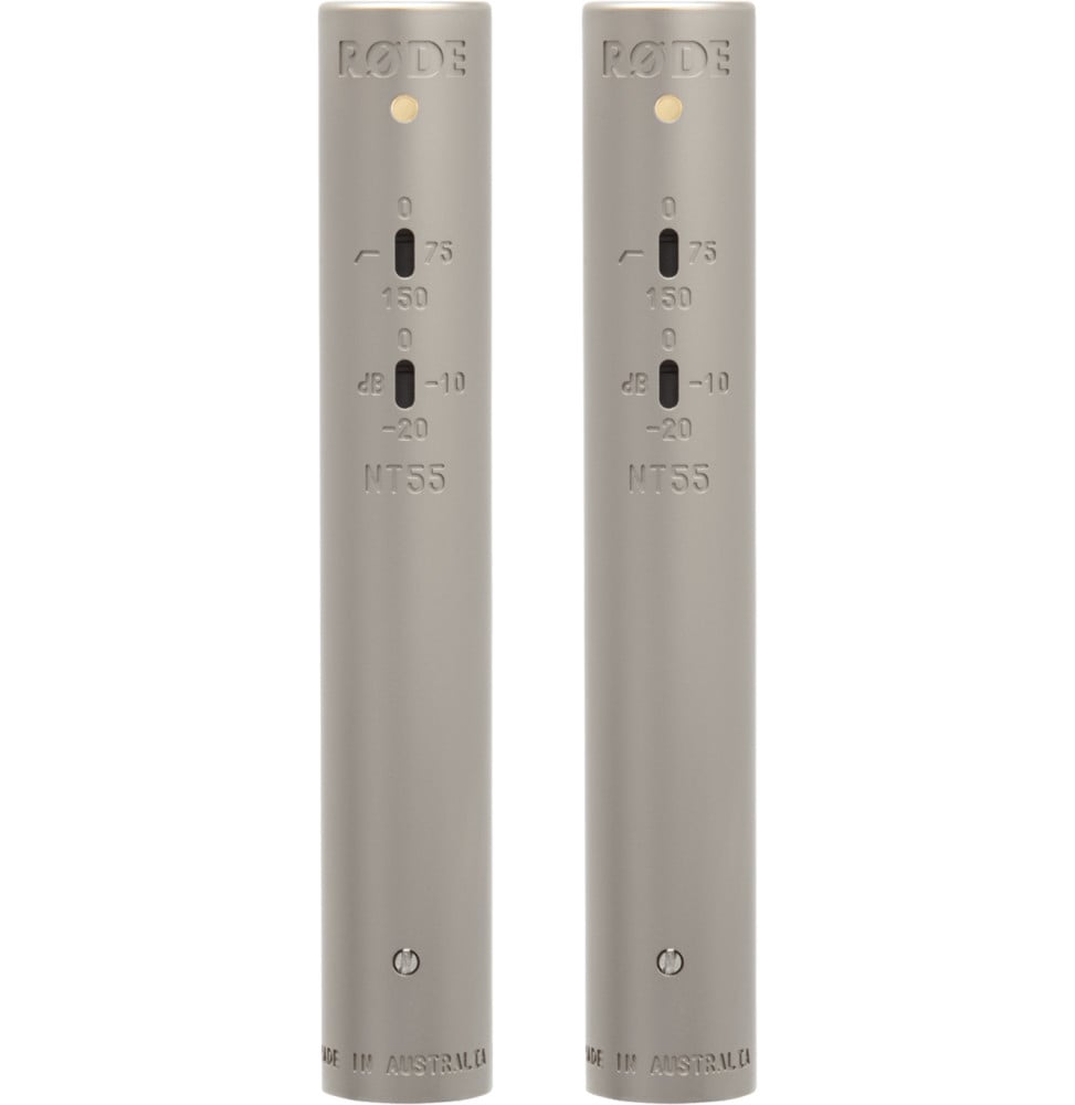 Microphone à condensateur RODE NT55 - paire appairée, petite membrane 1/2", capsules cardioïde et omni (NT55MP)