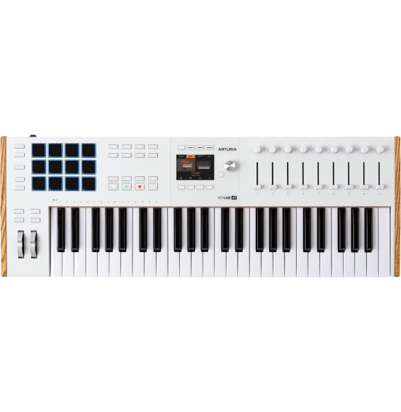 Clavier maître USB-MIDI Arturia KeyLab 49 mk3 blanc - 49 touches semi-lestées avec aftertouch, 12 pads, écran couleur
