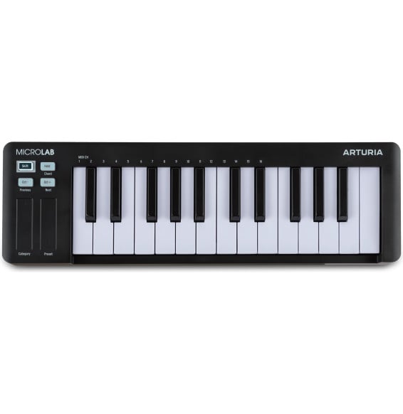 Clavier maître USB-MIDI Arturia MicroLab mk3 noir - 25 touches, bandes tactiles, USB-C