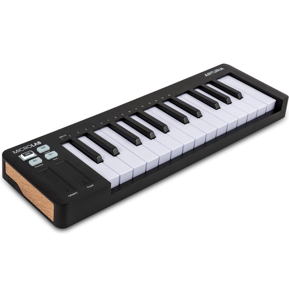 لوحة مفاتيح رئيسية USB-MIDI Arturia MicroLab mk3 سوداء - 25 مفتاحًا، شرائط لمس، USB-C – صورة 3