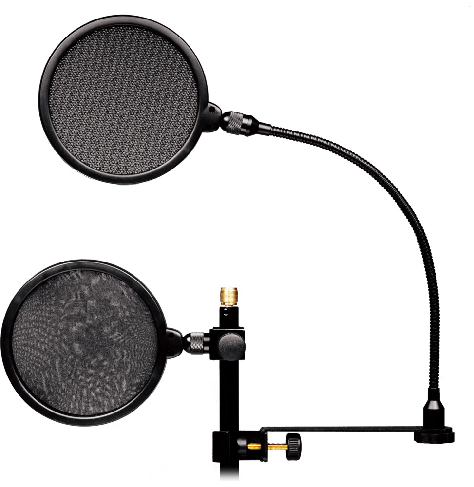 Superlux HM18AG Pop Filter - 2 Screens (Metal and Nylon), Gooseneck and Stand Clamp