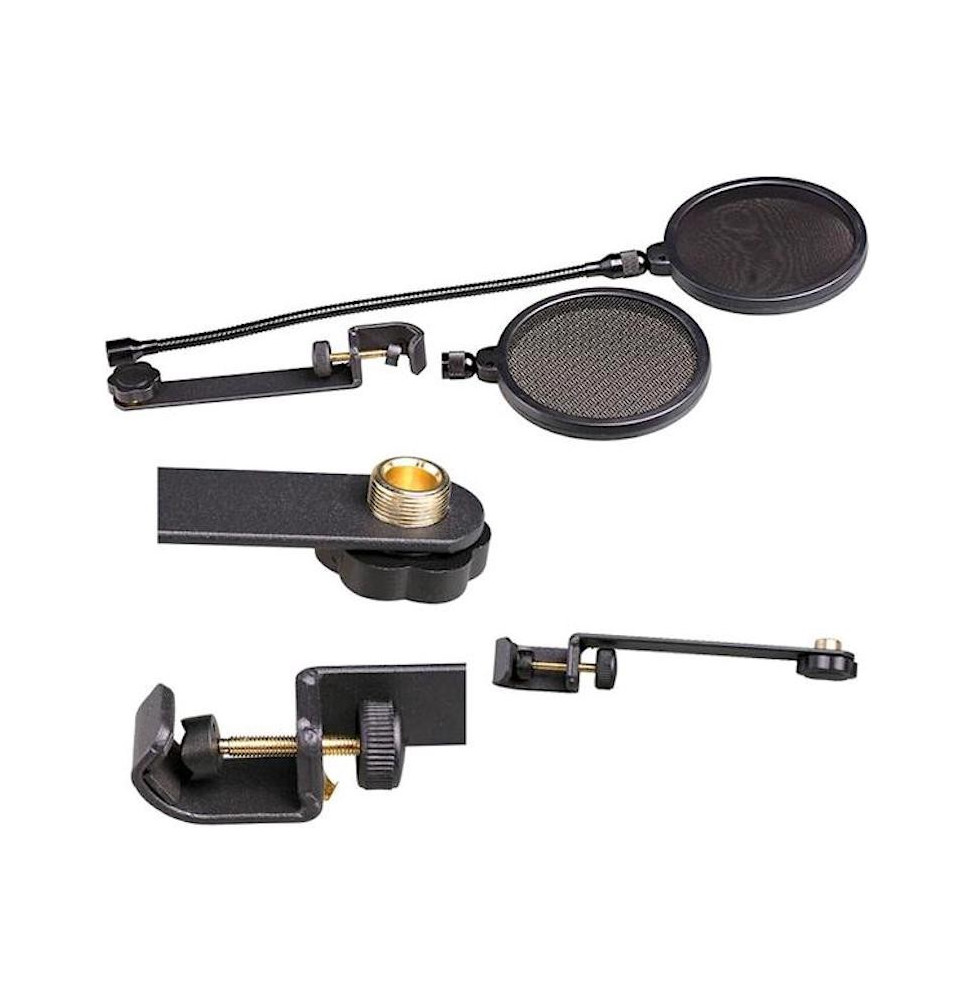 Superlux HM18AG Pop Filter - 2 Screens (Metal and Nylon), Gooseneck and Stand Clamp – view 2