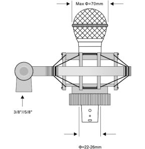 Suspension antichoc Superlux HM26B - cadre plastique, pour micro de Ø 22 à 26 mm — image 3