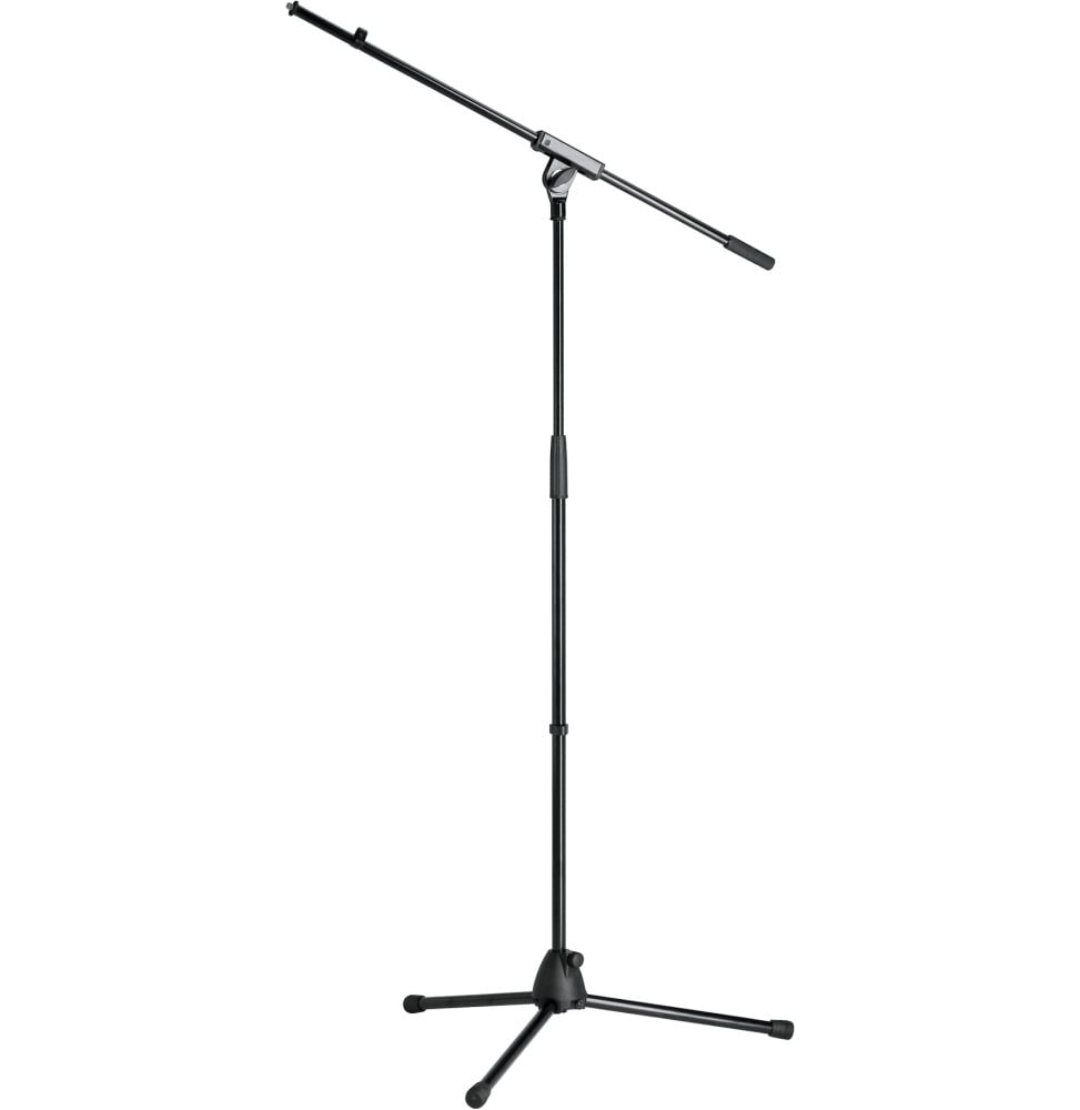 Boom microphone stand K&M 27105, height 90 to 160 cm, folding tripod - black (27105-300-55)