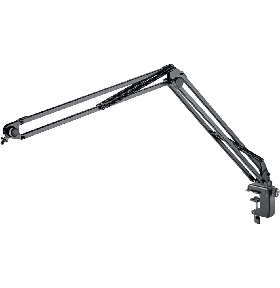 Bras de micro K&M 23840 à pince de bureau, portée 82 cm, charge 0,8 kg - noir (23840-300-55)
