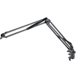 Bras de micro K&M 23840 à pince de bureau, portée 82 cm, charge 0,8 kg - noir (23840-300-55)