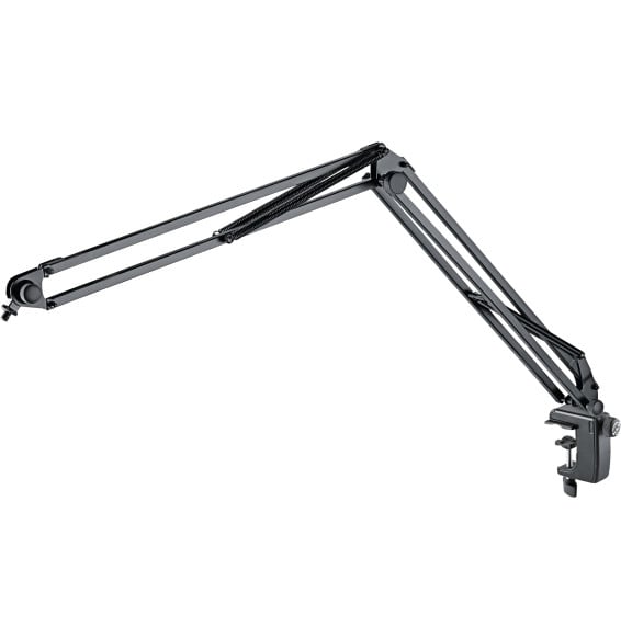 Bras de micro K&M 23840 à pince de bureau, portée 82 cm, charge 0,8 kg - noir (23840-300-55)