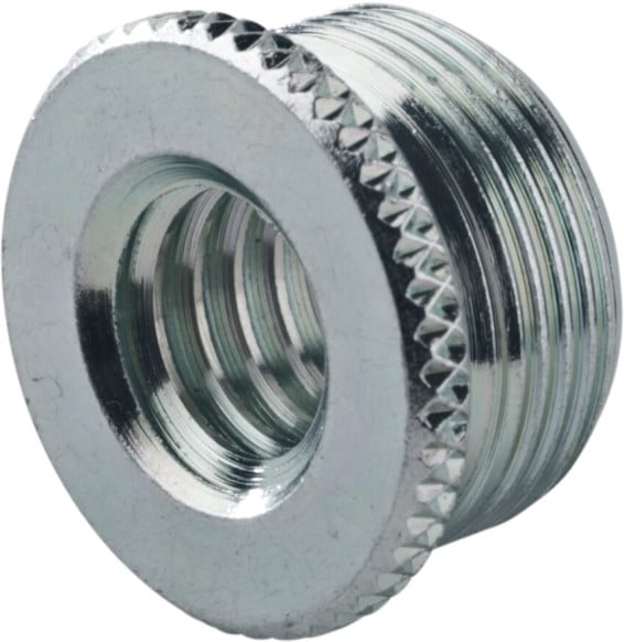 Adaptateur de filetage K&M 217 pour micro, 3/8" femelle vers 5/8" mâle - zingué (21700-000-29)