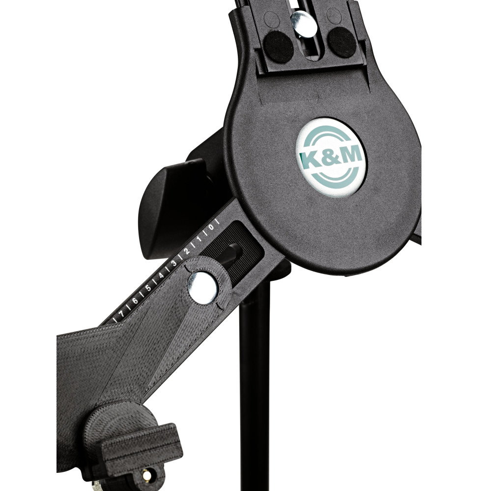 Support de tablette K&M 19790 pour pied de micro, largeur 222 à 334 mm, filetage 3/8" - noir (19790-316-55) – vue 6