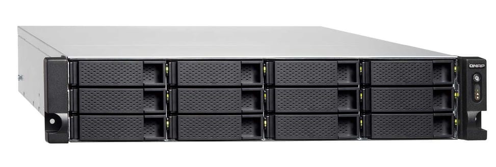Serveur NAS professionnel 12 baies Rackable QNAP TS-1253U-RP avec alimentation redondante