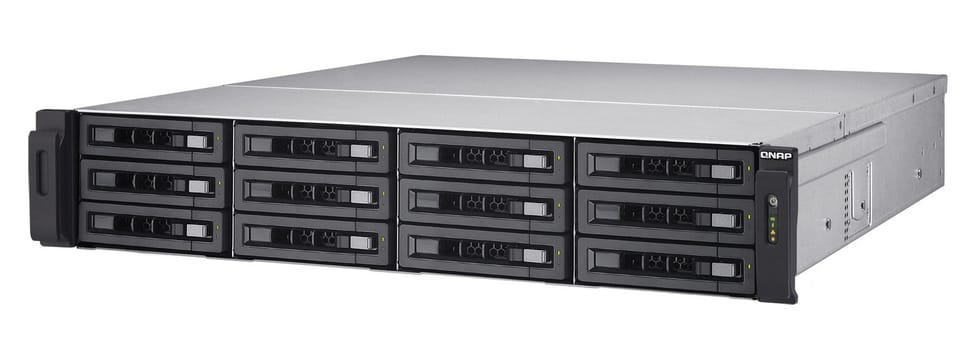Serveur NAS professionnel 12 baies Rackable QNAP TS-1263U-RP avec alimentation redondante