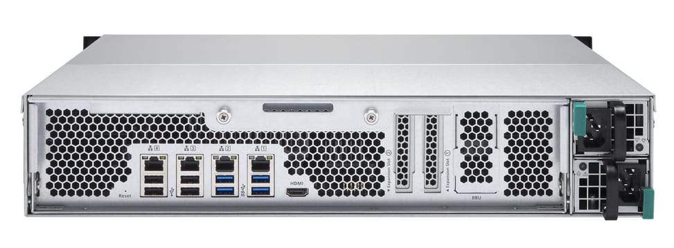 Serveur NAS professionnel 12 baies Rackable QNAP TS-1263U-RP avec alimentation redondante
