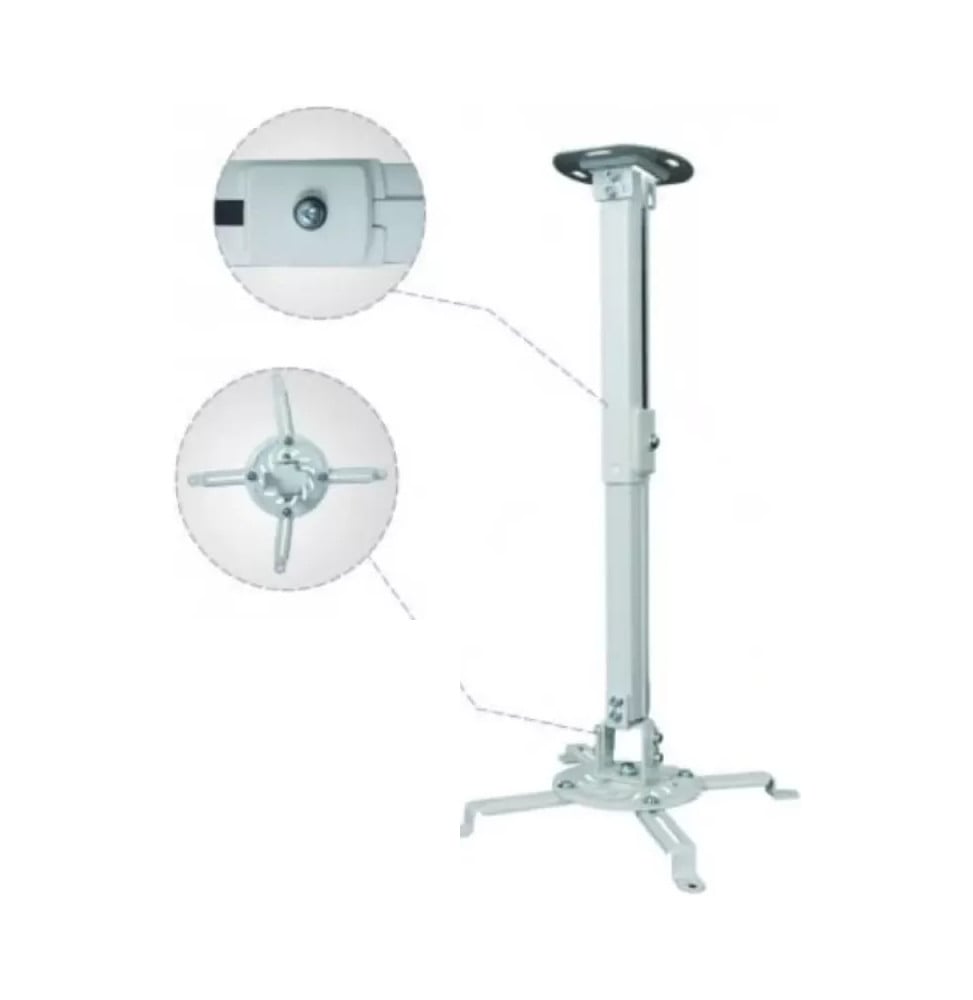 Support plafond pour vidéoprojecteur eyeplay, hauteur réglable de 50 à 80 cm (EY-CM5080-H2W)