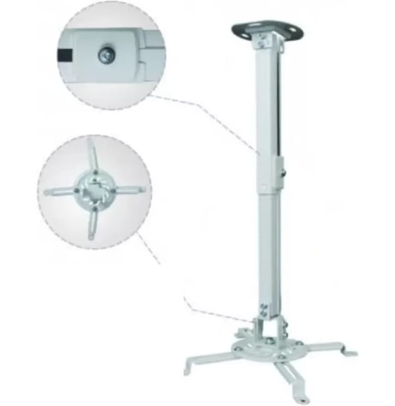 Support plafond pour vidéoprojecteur eyeplay, hauteur réglable de 50 à 80 cm (EY-CM5080-H2W)