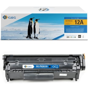 خرطوشة تونر متوافقة G&G بديلة لـ HP 12A Q2612A، سوداء (NT-CH2612U)