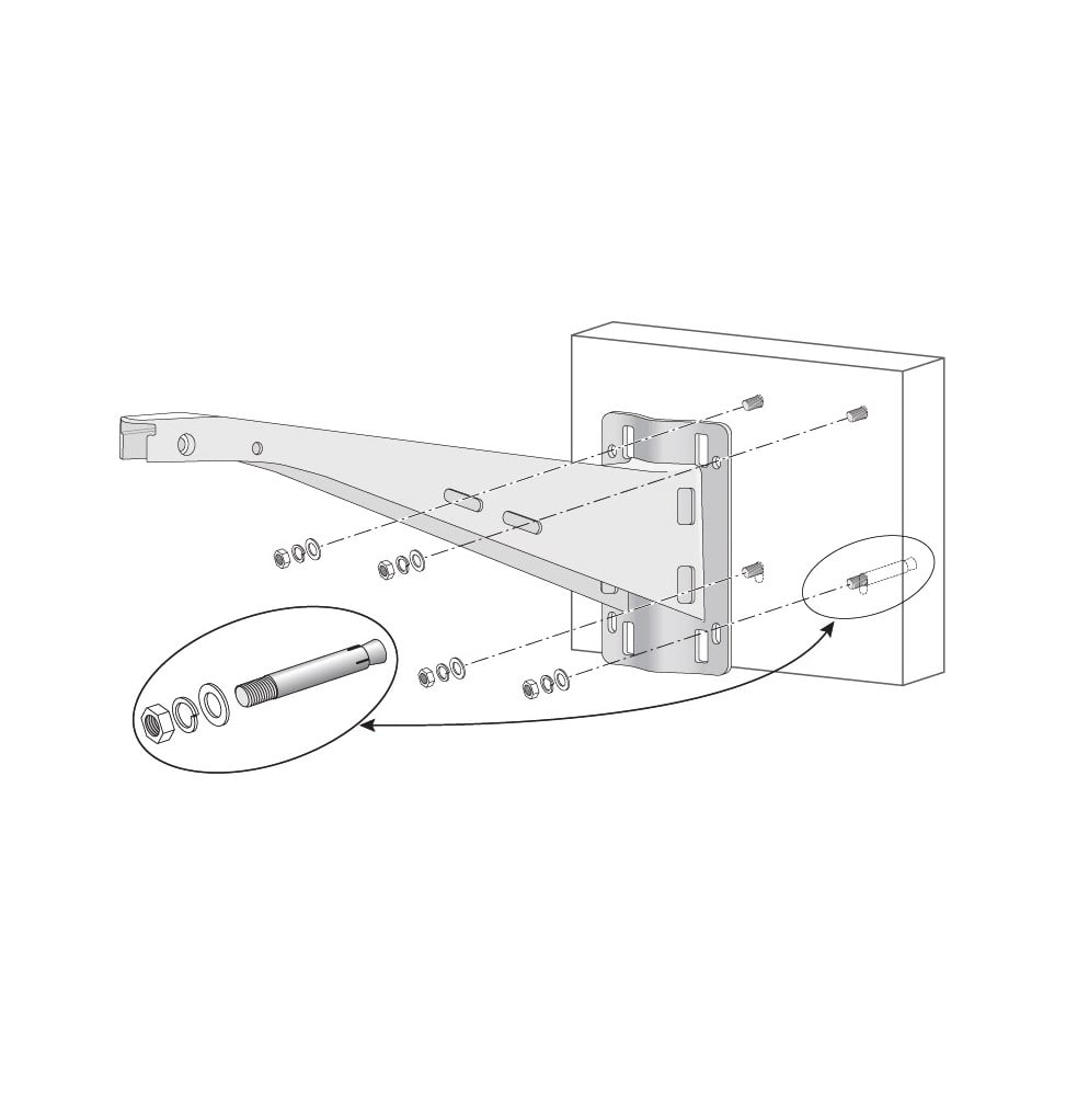 Support de montage mural et sur poteau Aruba AP-270-MNT-V1 pour point d'accès extérieur (JW052A)