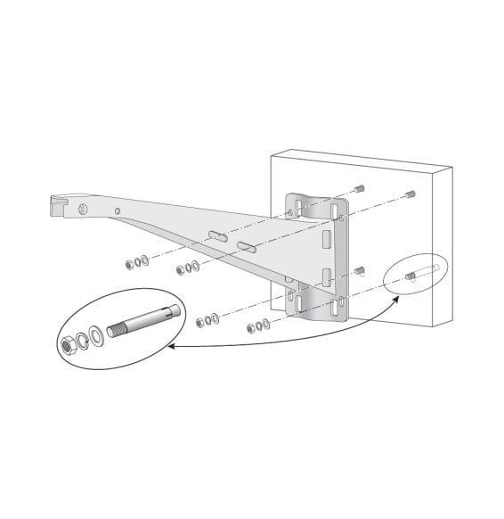 Support de montage mural et sur poteau HPE Aruba AP-270-MNT-V1 pour point d'accès extérieur (JW052A)