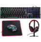 Pack gaming filaire 4-en-1 Hybrok HPG200 - Clavier AZERTY, souris, casque et tapis
