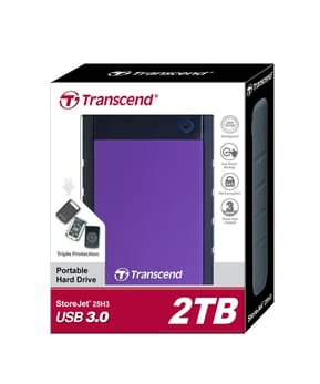 Disque dur USB 3.0 externe Anti-choc portable Transcend Storejet 25H3 - 2TB — image 4