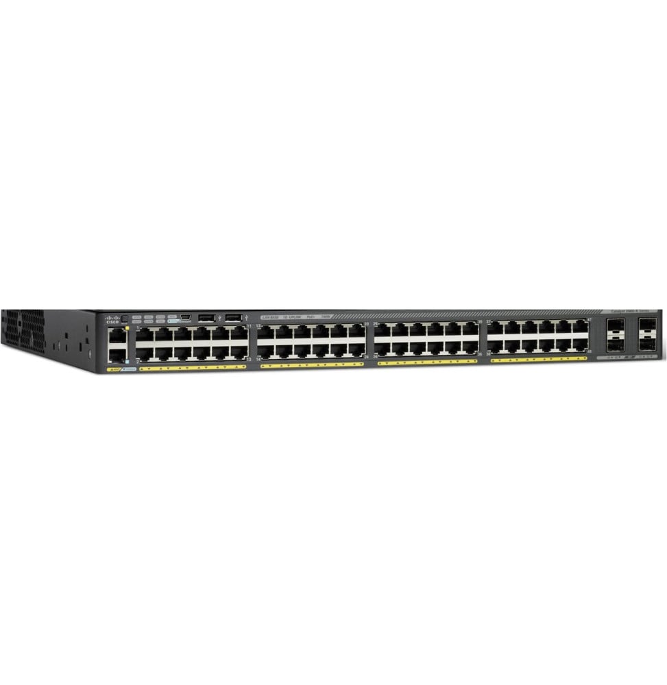 Cisco Catalyst 2960-X managed switch, 48 Gigabit PoE+ ports 740 W and 4 SFP (WS-C2960X-48FPS-L)