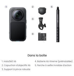 Caméra d'action 360° 8K Insta360 X6 Pack Moto (6942590200368) — image 5