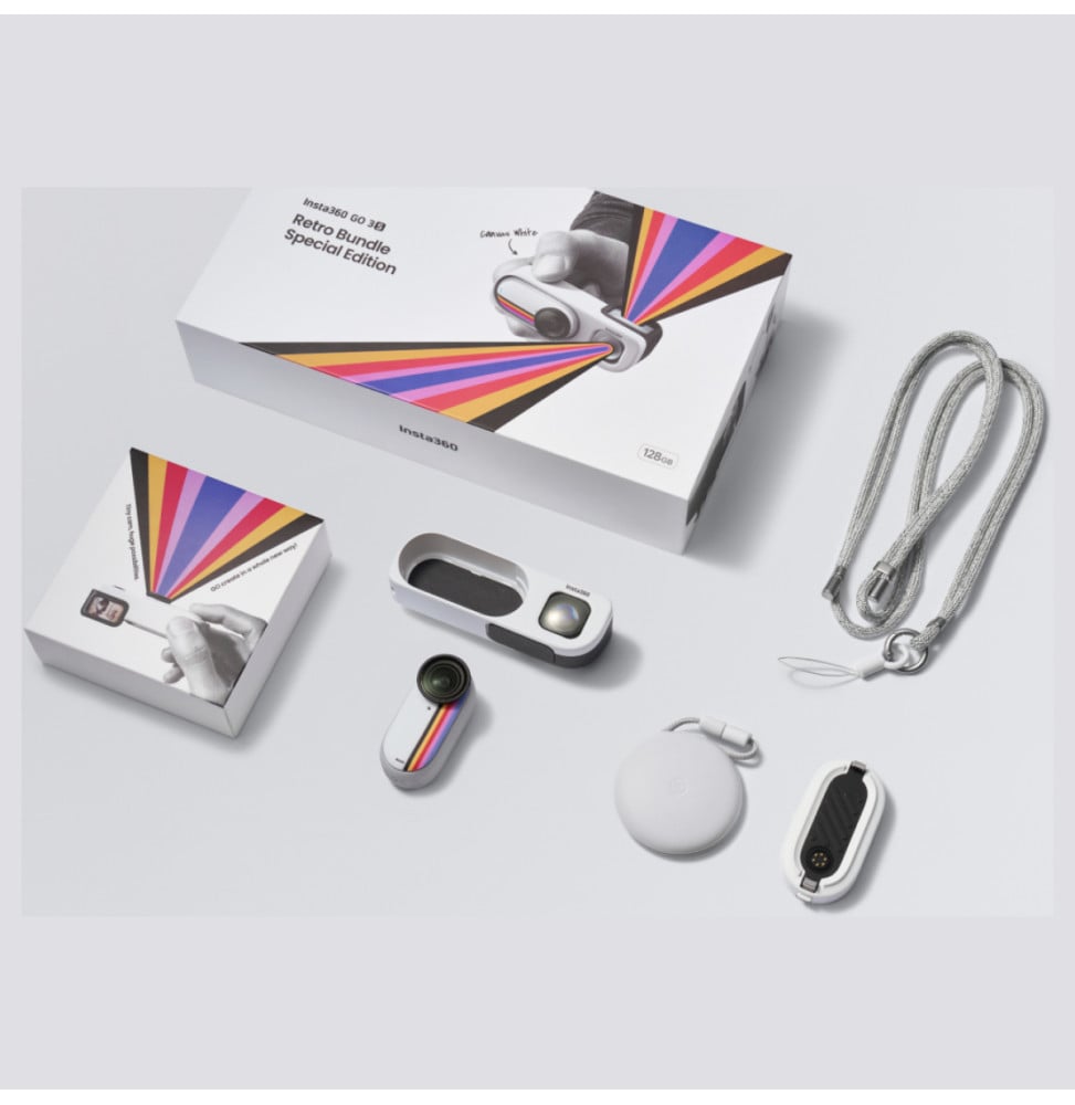 Caméra d'action Insta360 GO 3S Pack Rétro Édition Spéciale Blanc (6942590201402)