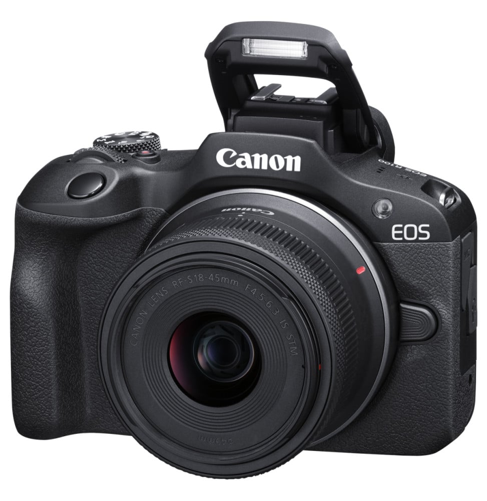 Appareil photo hybride Canon EOS R100 + Objectif RF-S 18-45mm F4.5-6.3 IS STM (4549292214598)