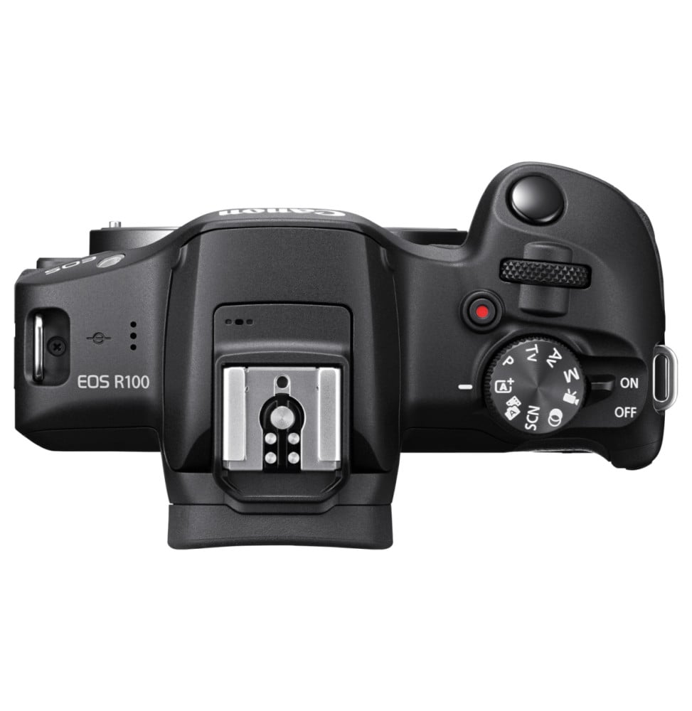 Appareil photo hybride Canon EOS R100 + Objectif RF-S 18-45mm F4.5-6.3 IS STM (4549292214598)