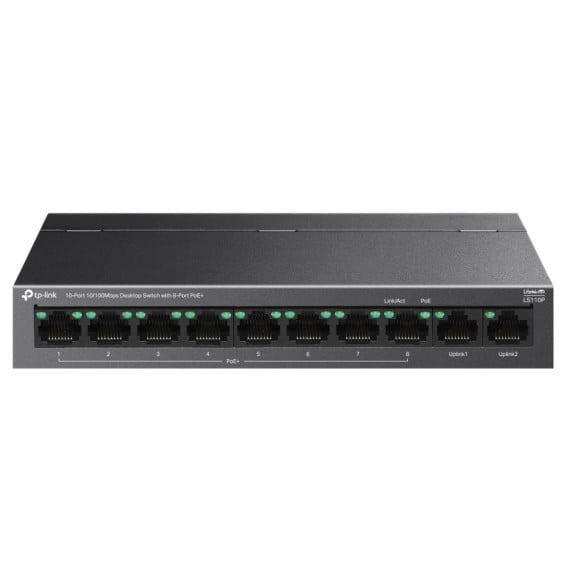 Switch TP-Link LS110P 10 ports 10/100 Mbit/s de bureau avec 8 ports PoE+