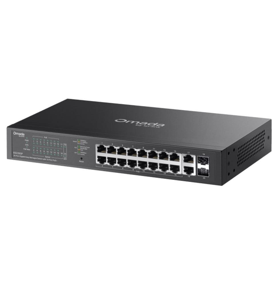 محوّل شبكة Easy Managed من TP-Link طراز ES220GP Omada بـ 20 منفذ Gigabit منها 16 منفذ PoE+ — صورة 3