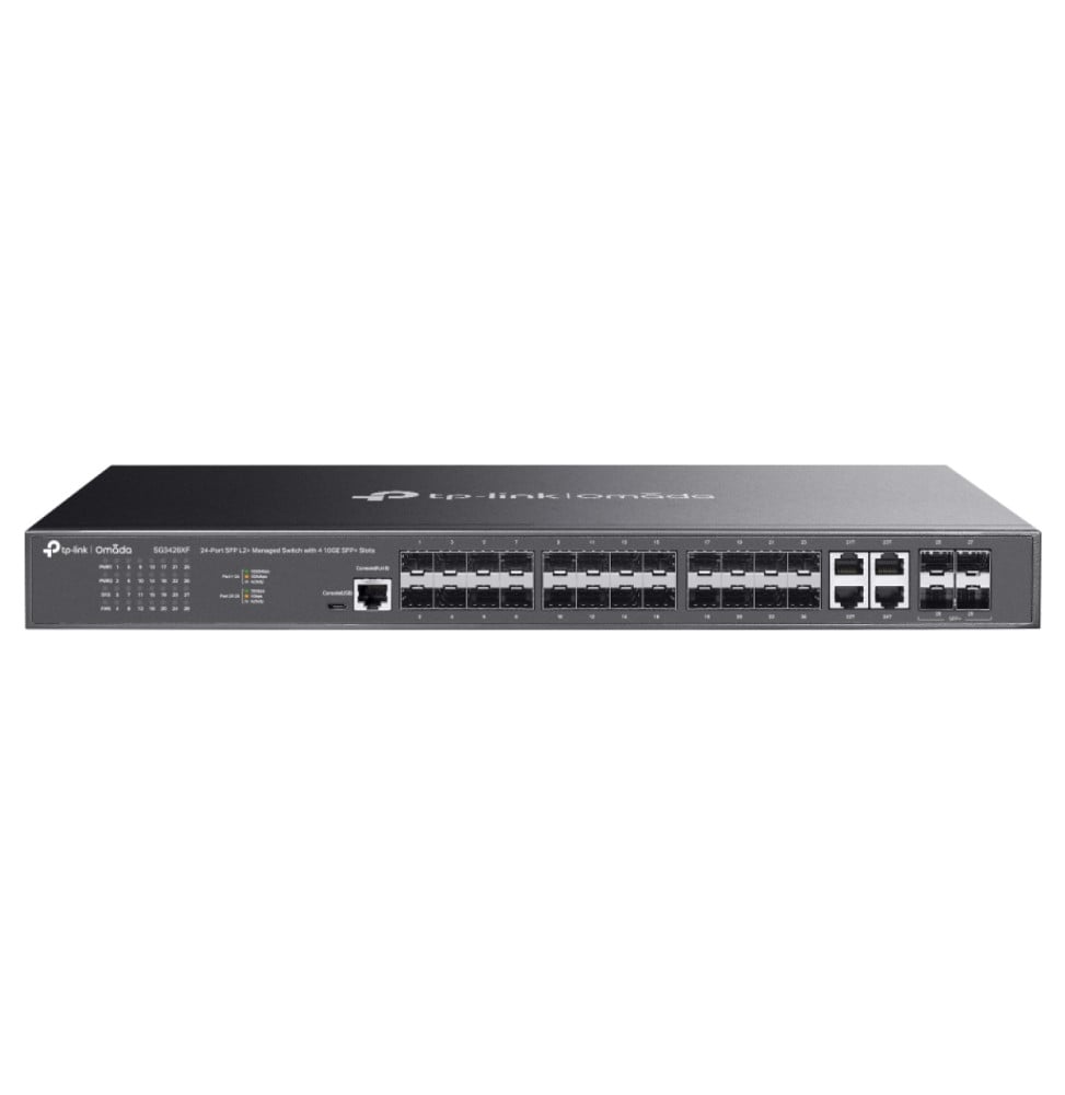 محوّل شبكة مُدار من TP-Link طراز SG3428XF Omada L2+ بـ 24 منفذ SFP و4 منافذ SFP+ 10G — صورة 1