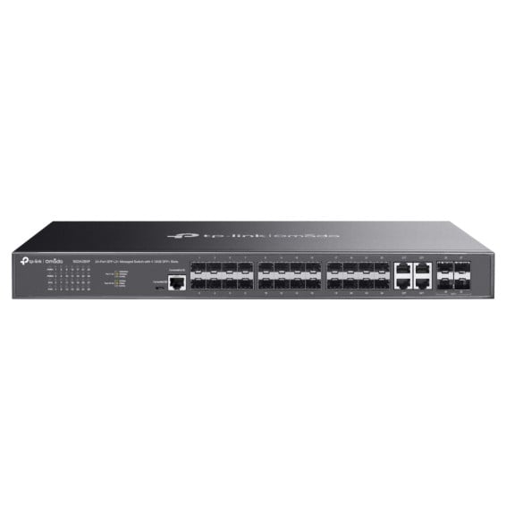 محوّل شبكة مُدار من TP-Link طراز SG3428XF Omada L2+ بـ 24 منفذ SFP و4 منافذ SFP+ 10G