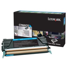 Toner Cyan 7000 pages Lexmark C746, C748 Cyan Return Program (C746A1CG)