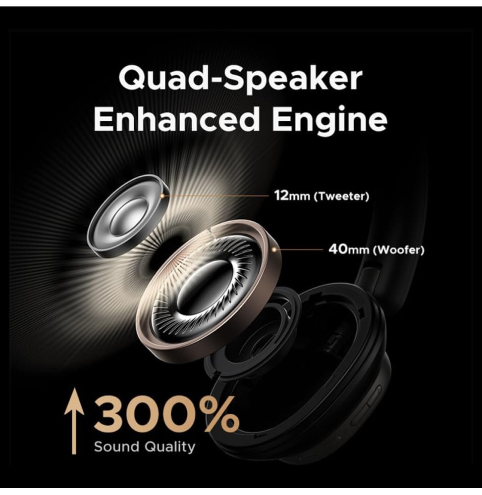 Casque sans fil Ugreen Studio Pro HiTune Max6 Hybrid ANC Noir (55687)