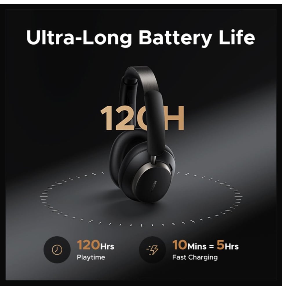 Casque sans fil Ugreen Studio Pro HiTune Max6 Hybrid ANC Noir (55687)