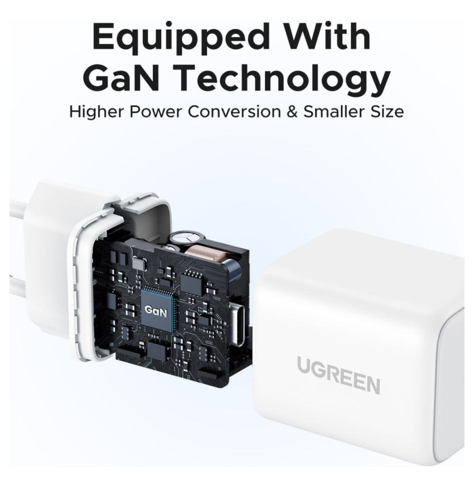 Chargeur Ugreen X513 USB-C 30W GaN Blanc (65009)